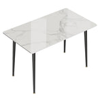 Modern Dining Table with Metal Frame Sintered Stone Top Kitchen Table
