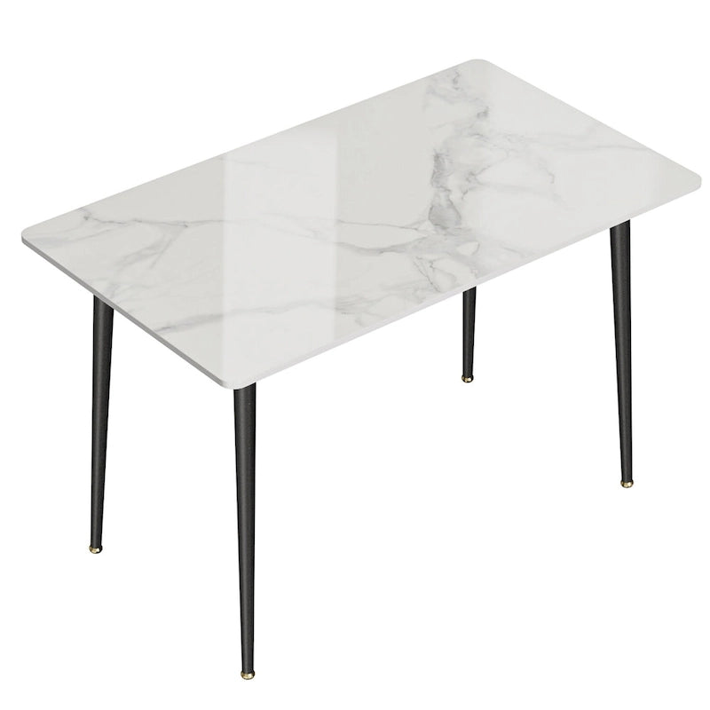 Modern Dining Table with Metal Frame Sintered Stone Top Kitchen Table