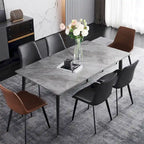 Modern Dining Table with Metal Frame Sintered Stone Top Kitchen Table