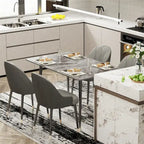 Modern Dining Table with Metal Frame Sintered Stone Top Kitchen Table
