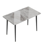 Modern Dining Table with Metal Frame Sintered Stone Top Kitchen Table