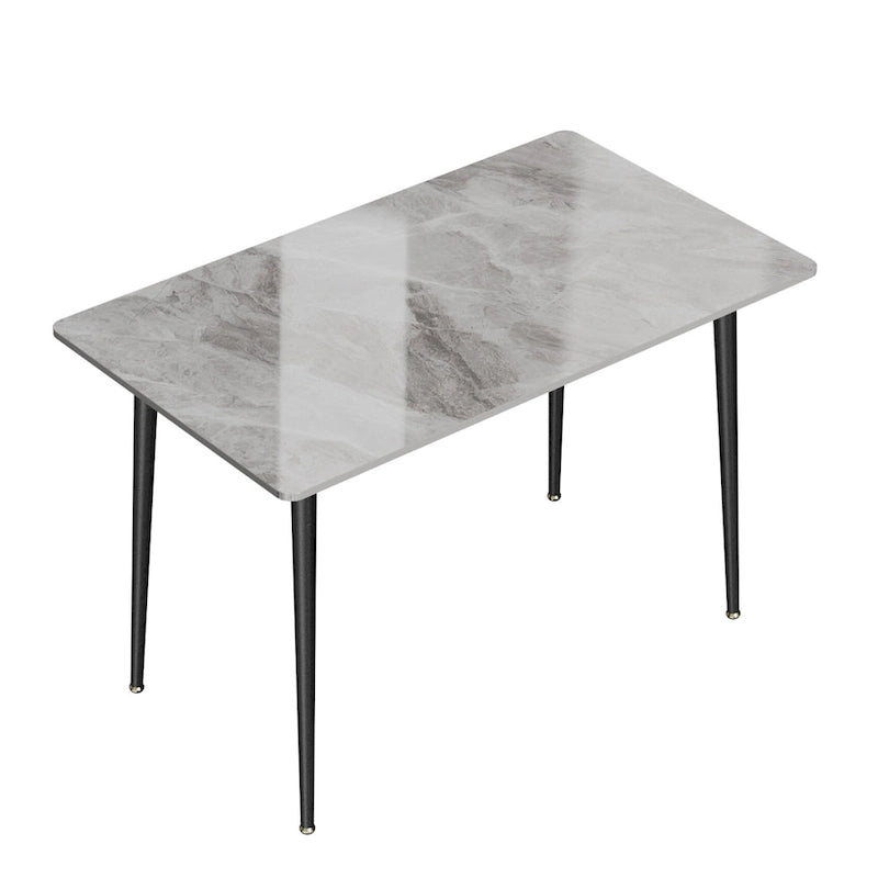 Modern Dining Table with Metal Frame Sintered Stone Top Kitchen Table