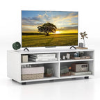 Gymax Media Console Entertainment Center 4-Cubby TV Stand Cabinet w/