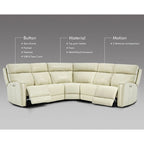 104  W 3-Color Genuine Leather Power Reclining sectional sofa With Zero Gravity, USB&USB-C Ports, 2StationaryArmlesschairs
