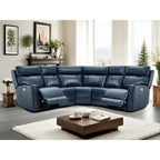 104  W 3-Color Genuine Leather Power Reclining sectional sofa With Zero Gravity, USB&USB-C Ports, 2StationaryArmlesschairs