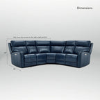 104  W 3-Color Genuine Leather Power Reclining sectional sofa With Zero Gravity, USB&USB-C Ports, 2StationaryArmlesschairs