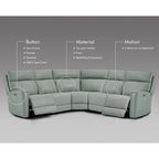 104  W 3-Color Genuine Leather Power Reclining sectional sofa With Zero Gravity, USB&USB-C Ports, 2StationaryArmlesschairs