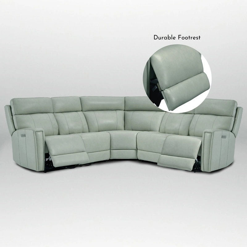 104  W 3-Color Genuine Leather Power Reclining sectional sofa With Zero Gravity, USB&USB-C Ports, 2StationaryArmlesschairs