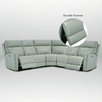 104  W 3-Color Genuine Leather Power Reclining sectional sofa With Zero Gravity, USB&USB-C Ports, 2StationaryArmlesschairs