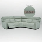 104  W 3-Color Genuine Leather Power Reclining sectional sofa With Zero Gravity, USB&USB-C Ports, 2StationaryArmlesschairs