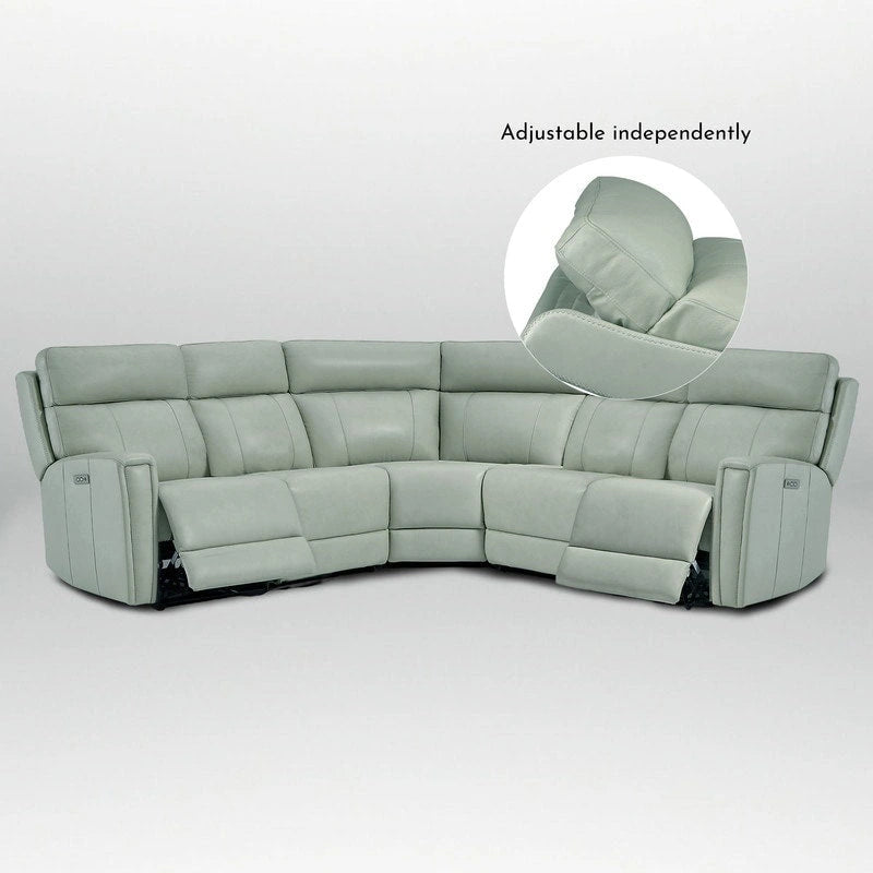 104  W 3-Color Genuine Leather Power Reclining sectional sofa With Zero Gravity, USB&USB-C Ports, 2StationaryArmlesschairs