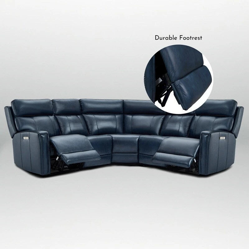 104  W 3-Color Genuine Leather Power Reclining sectional sofa With Zero Gravity, USB&USB-C Ports, 2StationaryArmlesschairs