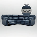 104  W 3-Color Genuine Leather Power Reclining sectional sofa With Zero Gravity, USB&USB-C Ports, 2StationaryArmlesschairs