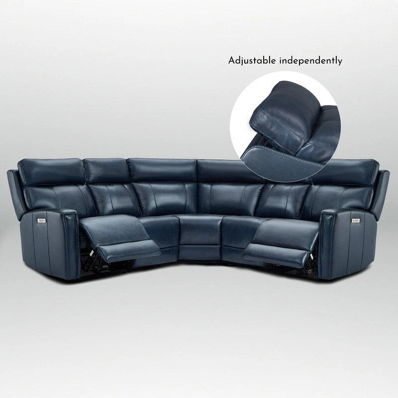 104  W 3-Color Genuine Leather Power Reclining sectional sofa With Zero Gravity, USB&USB-C Ports, 2StationaryArmlesschairs