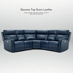 104  W 3-Color Genuine Leather Power Reclining sectional sofa With Zero Gravity, USB&USB-C Ports, 2StationaryArmlesschairs