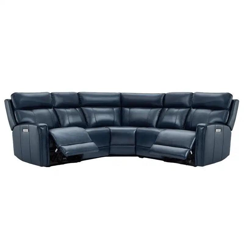 104  W 3-Color Genuine Leather Power Reclining sectional sofa With Zero Gravity, USB&USB-C Ports, 2StationaryArmlesschairs