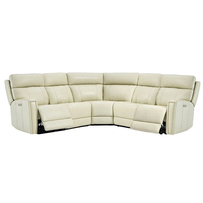 104  W 3-Color Genuine Leather Power Reclining sectional sofa With Zero Gravity, USB&USB-C Ports, 2StationaryArmlesschairs