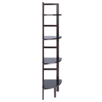 4 Tier Narrow Tall Storage Corner Shelf Rack - 63.5 - Coffee Brown