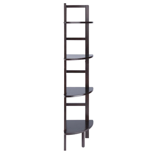 4 Tier Narrow Tall Storage Corner Shelf Rack - 63.5 - Coffee Brown