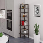 4 Tier Narrow Tall Storage Corner Shelf Rack - 63.5 - Coffee Brown