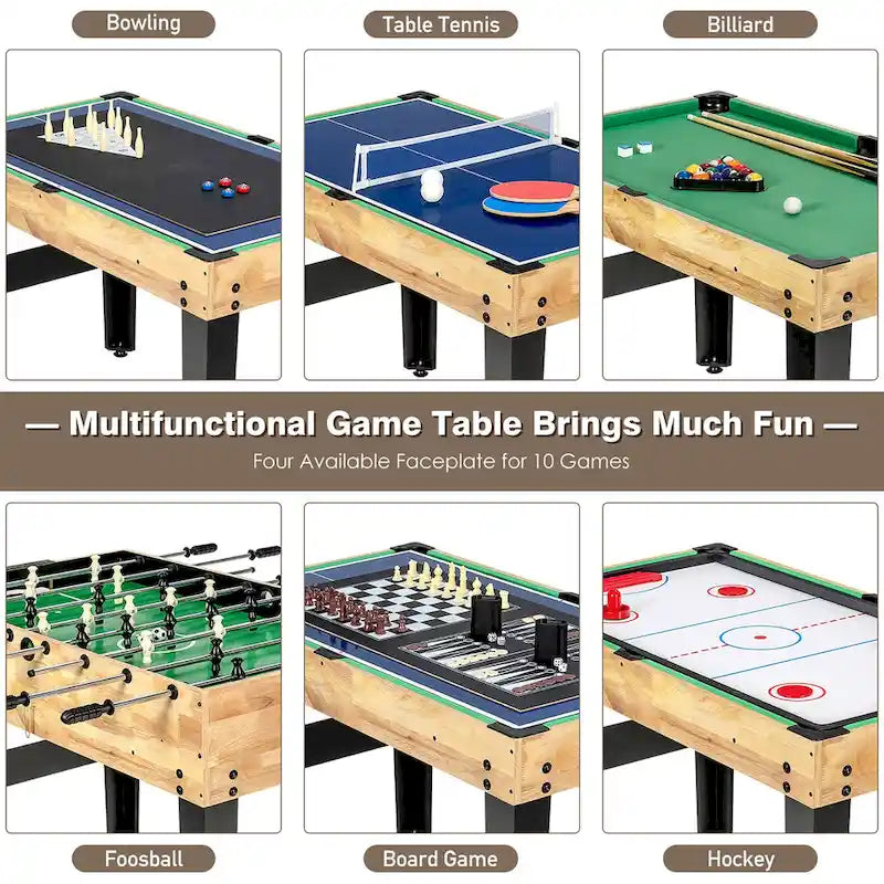 Costway 10-in-1 Combo Game Table Set, Multi Game Table for Home, Game - See Details