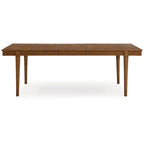 Jeyn Dining Table, Tapered Legs, Extendable 74-92 Inch Brown Hardwood
