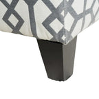 Flash Storage Ottoman Bench, Light Gray Geometric Print Fabric 51 Inch