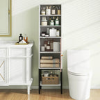 Costway 57 Bathroom Tall Cabinet with 1 Door and 4 Shelves - See Details