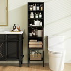 Costway 57 Bathroom Tall Cabinet with 1 Door and 4 Shelves - See Details
