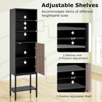 Costway 57 Bathroom Tall Cabinet with 1 Door and 4 Shelves - See Details