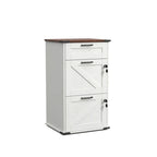 Barn Door Wooden 3 Drawers With Lock 30.71H