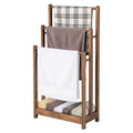 Gymax 3-Bar Freestanding Towel Rack w/ Bottom Storage Shelf