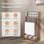 Gymax 3-Bar Freestanding Towel Rack w/ Bottom Storage Shelf