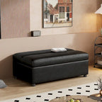 Roomfitters Twin Size Folding Ottoman Sleeper Bed with Mattress, Compact Convertible Guest Bed for Living Room
