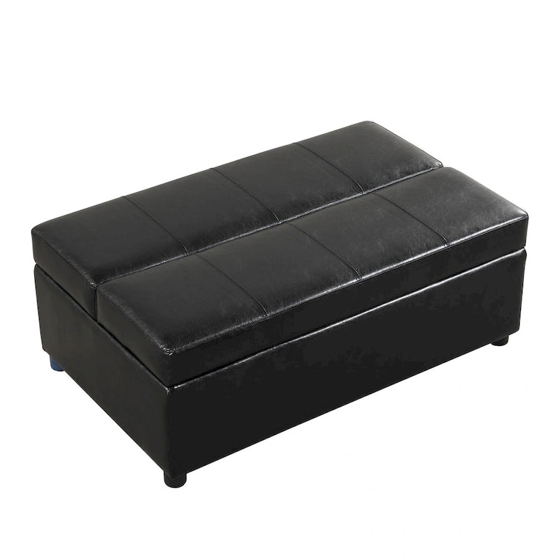 Roomfitters Twin Size Folding Ottoman Sleeper Bed with Mattress, Compact Convertible Guest Bed for Living Room