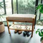Solid Acacia Wood Padded Bench