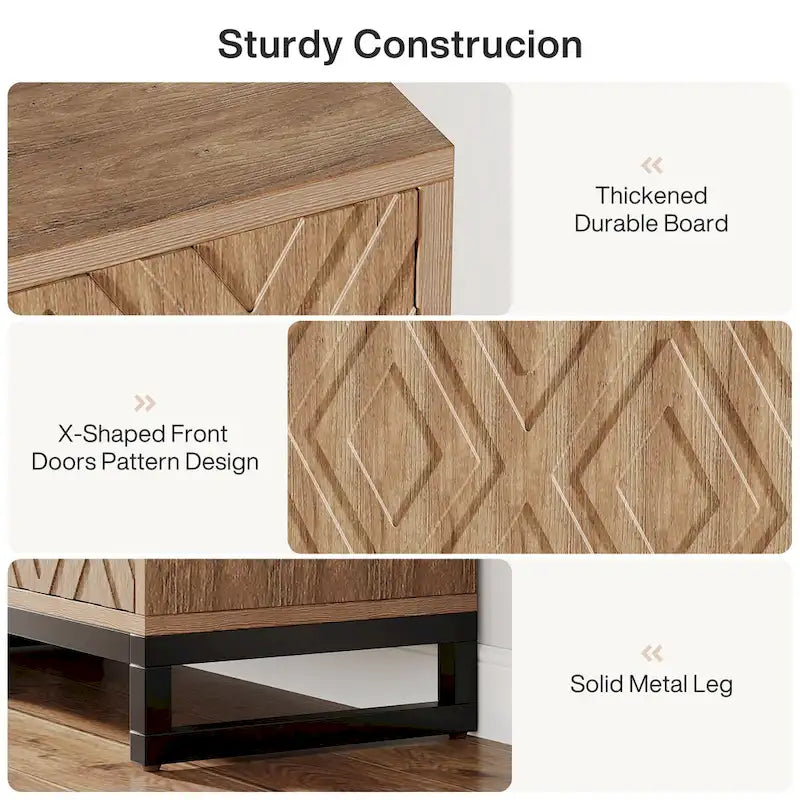 57.5  Inches Farmhouse Sideboard Buffet Cabinet with Doors for Kitchen