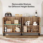 57.5  Inches Farmhouse Sideboard Buffet Cabinet with Doors for Kitchen