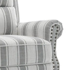 Nail-head Padded Seat Pushback Recliner Chair