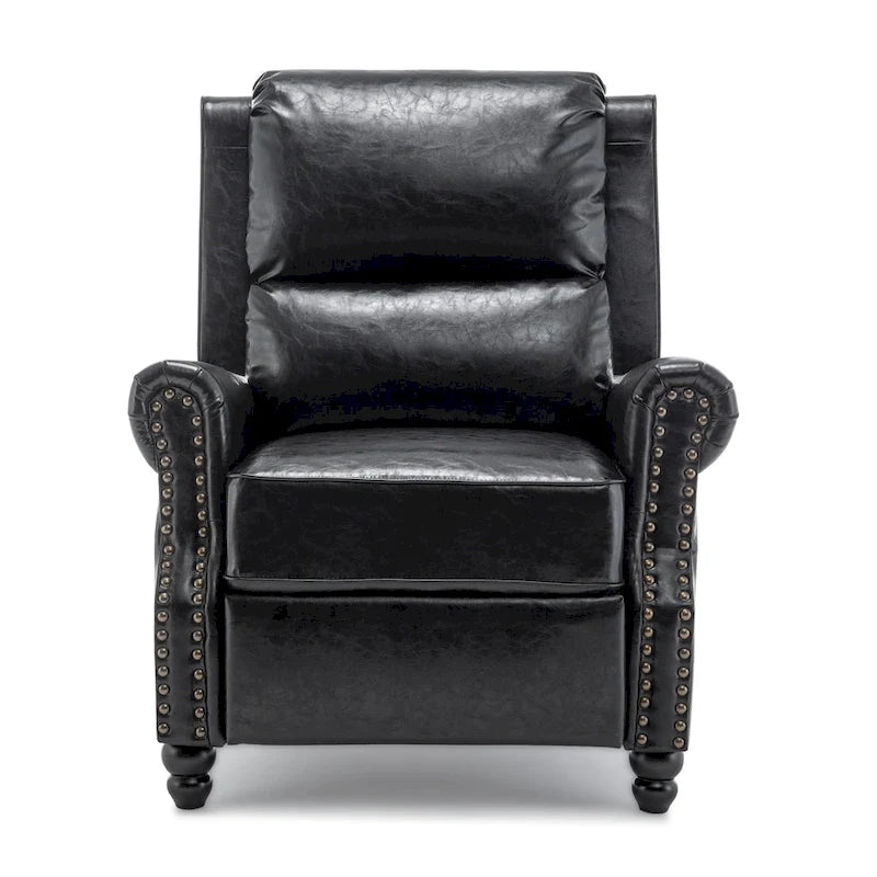 Nail-head Padded Seat Pushback Recliner Chair