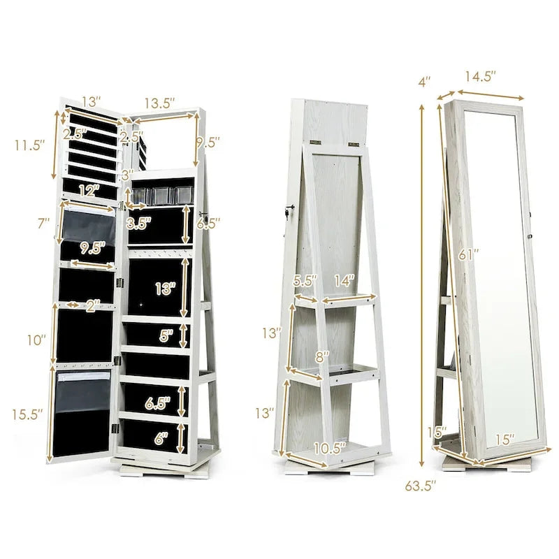 Armoire Jewelry Cabinet Standing Jewelry Organizer