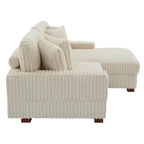 Upholstered Chenille Velvet L Shaped Couch Modular Sofa With Chaise Lounge