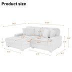Upholstered Chenille Velvet L Shaped Couch Modular Sofa With Chaise Lounge