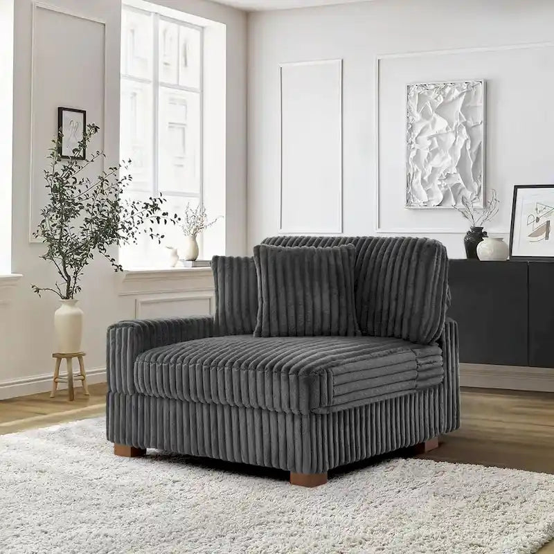 Upholstered Chenille Velvet L Shaped Couch Modular Sofa With Chaise Lounge