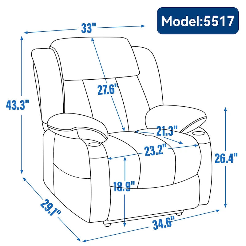 Lazy Boy Chenille Power Lift Recliner Chair, Modern Lving Room Single Massage Sofa Chair w/Lumbar Heating, USB and Type-C Ports