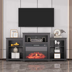 32  H TV Stand with Fireplace for TVs up to 80  - Remote Control, Energy-Efficient Heater, 16-Color Light Strip