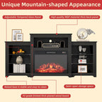 32  H TV Stand with Fireplace for TVs up to 80  - Remote Control, Energy-Efficient Heater, 16-Color Light Strip