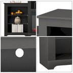 32  H TV Stand with Fireplace for TVs up to 80  - Remote Control, Energy-Efficient Heater, 16-Color Light Strip