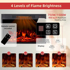 32  H TV Stand with Fireplace for TVs up to 80  - Remote Control, Energy-Efficient Heater, 16-Color Light Strip