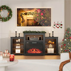 32  H TV Stand with Fireplace for TVs up to 80  - Remote Control, Energy-Efficient Heater, 16-Color Light Strip